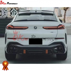 LD Style Carbon Fiber Trunk Spoiler Rear Wing For BMW X6 G06 2019-2023