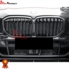 Single Slat Style Dry Carbon Fiber Front Grille For BMW X5 G05 2019-2023