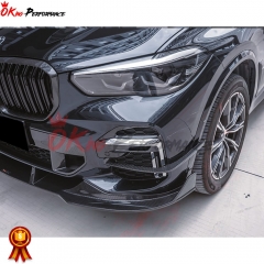 TAKD Style Dry Carbon Fiber Front Canards For BMW X5 G05 2019-2023