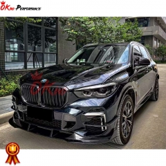 TAKD Style Dry Carbon Fiber Front Bumper Air Intake Vent Cover Trim For BMW X5 G05 2019-2023