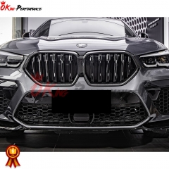 Double Slat Style Carbon Fiber Front Grill For BMW X6 G06 2019-2023