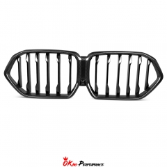 Single Slat Style Carbon Fiber Front Grill For BMW X6 G06 2019-2023