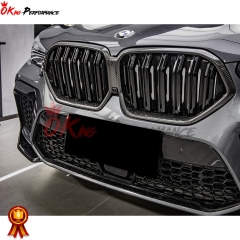 Double Slat Style Carbon Fiber Front Grill For BMW X6 G06 2019-2023