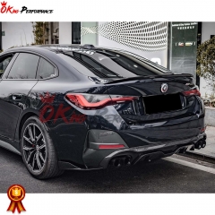VS Style Dry Carbon Fiber Rear Trunk Spoiler Wing For BMW i4 2021-2024