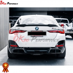 MP Style Dry Carbon Fiber Rear Trunk Spoiler Wing For BMW i4 2021-2024