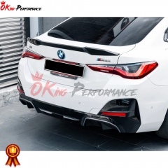 MP Style Dry Carbon Fiber Rear Trunk Spoiler Wing For BMW i4 2021-2024