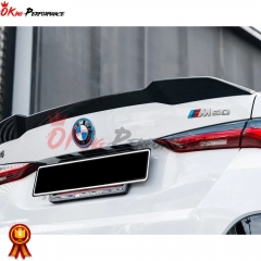 MP Style Dry Carbon Fiber Rear Trunk Spoiler Wing For BMW i4 2021-2024