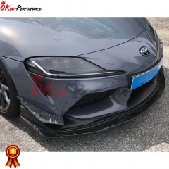 Varis Style Carbon Fiber Front Bumper Canards For Toyota GR Supra MK5 A90 A91 2019-2024