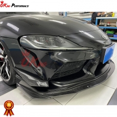 Varis Style Carbon Fiber Front Bumper Canards For Toyota GR Supra MK5 A90 A91 2019-2024