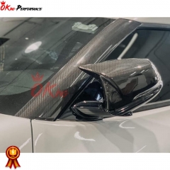 AN Style Dry Carbon Fiber Repalcement Side Mirror Cover For Toyota GR Supra MK5 A90 A91 2019-2024
