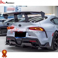 Varis Style Carbon Fiber Bumper Rear Diffuser With Fins For Toyota GR Supra MK5 A90 A91 2019-2024