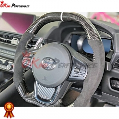 V1 Custom Made Carbon Fiber LED Display Steering Wheel For Toyota GR Supra MK5 A90 A91 2019-2024