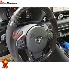 V1 Custom Made Carbon Fiber LED Display Steering Wheel For Toyota GR Supra MK5 A90 A91 2019-2024