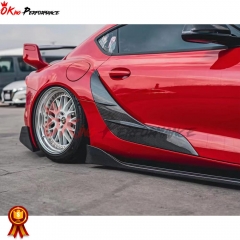 TRD Style Dry Carbon Fiber Rear Side Blades Door Garnish For Toyota GR Supra MK5 A90 A91 2019-2024