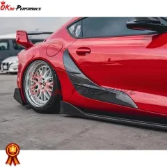 TRD Style Dry Carbon Fiber Rear Side Blades Door Garnish For Toyota GR Supra MK5 A90 A91 2019-2024