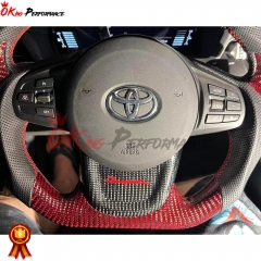 Customize Red Carbon Fiber Steering Wheel For Toyota Supra MK5 A90 A91 GR 2019-2024