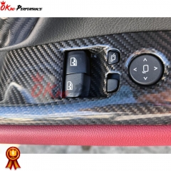 Dry Carbon Fiber Interiors Window Switch Panel Cover Trim Kits For Toyota Supra MK5 A90 A91 GR