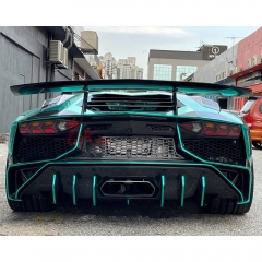 SV Style Dry Carbon Fiber Rear Spoiler With Base For Lamborghini Aventador LP700-4 LP720 LP750 2011-2015