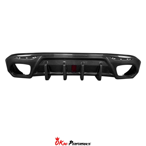 Carbon Fiber Rear Diffuser (With LED) For Alfa Romeo Stelvio 2017-2019