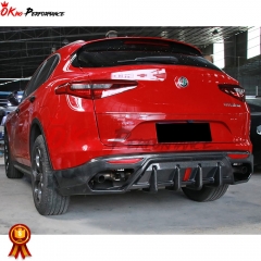 Carbon Fiber Rear Diffuser (With LED) For Alfa Romeo Stelvio 2017-2019