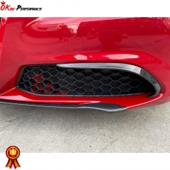 B Style Carbon Fiber Front Bumper Vent Trim For Alfa Romeo Giulia Base Ti 2016-2023