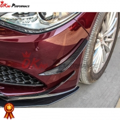 B Style Carbon Fiber Front Bumper Canards For Alfa Romeo Giulia Base Ti 2016-2023
