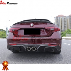 Carbon Fiber Rear Diffuser (Mid Tips) For Alfa Romeo Giulia Base Ti 2016-2023