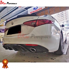 B Style Carbon Fiber Rear Diffuser For Alfa Romeo Giulia Base Ti 2016-2023