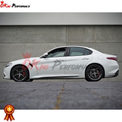 Quadrifoglio Style Partial Carbon Fiber Side Skirt For Alfa Romeo Giulia 2016-2023