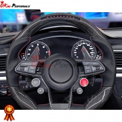 LED Display Shift Build Carbon Fiber Customs Steering Wheel For Audi R8 2016-2024