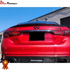 Dry Carbon Fiber Rear Spoiler Trunk Wing For INFINITI Q50 2013-2024