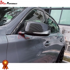 Dry Carbon Fiber Replacement Side Mirror Cover For Infiniti Q50 2013-2024