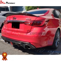 Dry Carbon Fiber Trunk Lid Cover Trim (with out logo) For INFINITI Q50 2018-2024