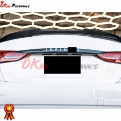 Dry Carbon Fiber Trunk Lid Cover Trim (with logo) For INFINITI Q50 2018-2024