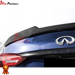 PSM Style Carbon Fiber Rear Spoiler Trunk Wing For INFINITI Q50 2013-2024