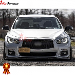 Honeycomb Weave Dry Carbon Fiber Lamp Eyebrow Lid Cover For INFINITI Q50 2013-2024