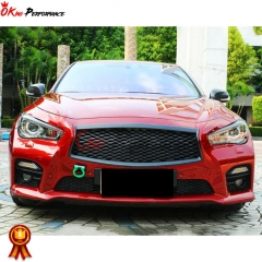 Dry Carbon Fiber Front Grill Cover For INFINITI Q50 2013-2024