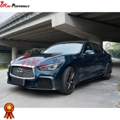 Project Black S Concept Style Carbon Fiber Side Skirt For Infiniti Q50 2013-2024