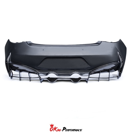 Project Black S Concept Style Partial Carbon Fiber Rear Bumper For Infiniti Q50 2013-2024