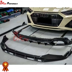 PT Style Dry Carbon Fiber Front Lip For Audi RS6 C8 RS7 2019-2022