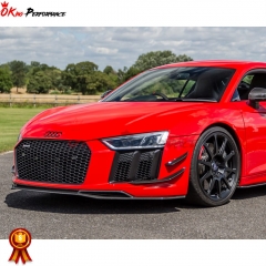 Performance Style Dry Carbon Fiber Front Bumper canards For Audi R8 2016-2019