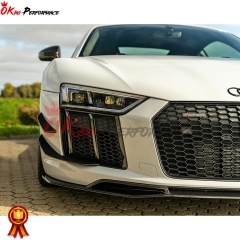 Carbon Fiber Front Bumper Canards For Audi R8 V10 2016-2019