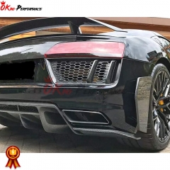 Dry Carbon Fiber Rear Bumper Grill Air Vents Cover Trims For Audi R8 2016-2019