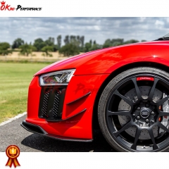 Performance Style Dry Carbon Fiber Front Bumper canards For Audi R8 2016-2019