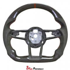 Customize Carbon Fiber Alcantara Steering Wheel For Audi R8 2016-2024