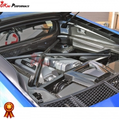 Dry Carbon Fiber Engine Bay X Brace For Audi R8 2016-2024
