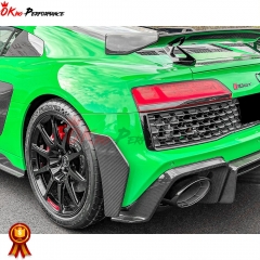 GT RWD Style Dry Carbon Fiber Rear Bumper Canards Splitter For Audi R8 2020-2024