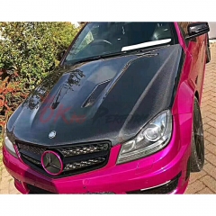 Black Series 507 Style Carbon Fiber Hood For Mercedes-Benz C-Class W204 2012-2014