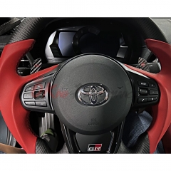 V2 Custom Made Carbon Fiber Perforated Leather Steering Wheel For Toyota GR Supra MK5 A90 A91 2019-2024