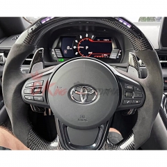 V2 Custom Made Carbon Fiber Perforated Leather Steering Wheel For Toyota GR Supra MK5 A90 A91 2019-2024